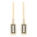 Clarte Black Tie Collection Moissanite and Black Enameled Earrings in Vermeil Yellow Gold Over Sterling Silver 0.80 ctw - Sticky add to cart bar