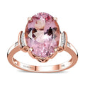 Luxoro 14K Rose Gold AAA Pink Morganite and G-H I2 Diamond Ring (Size 10.5) 5.80 ctw - Sticky add to cart bar