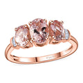 Premium Pink Morganite and Diamond Ring in Vermeil Rose Gold Over Sterling Silver (Size 10.0) 1.50 ctw - Sticky add to cart bar