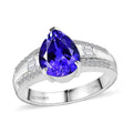 Luxoro 14K White Gold AAA Tanzanite, Diamond (G-H, I2) (0.30 cts) Ring (Size 10.0) (5.25 g) 3.25 ctw - Sticky add to cart bar