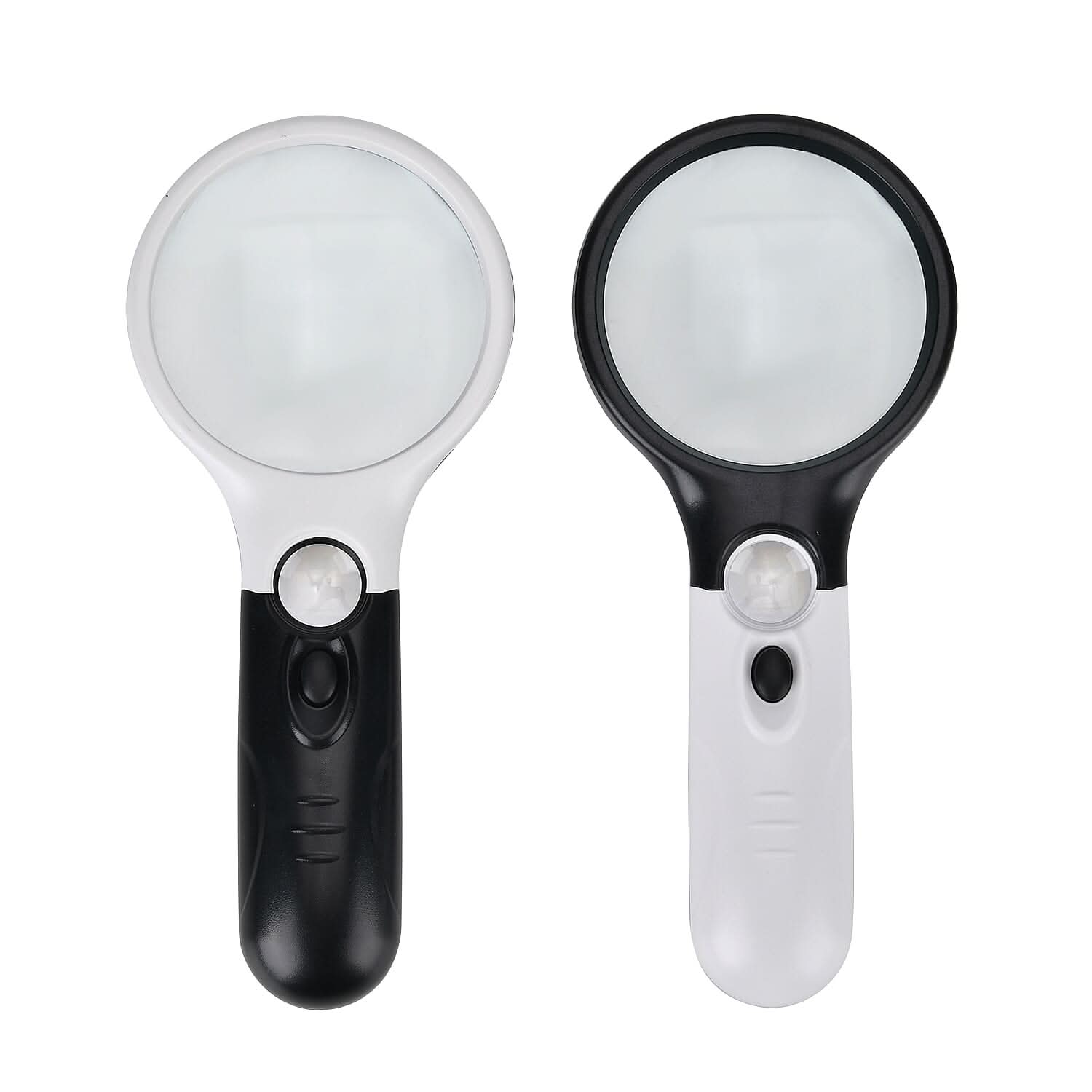 2 pcs Certificate CE ROHS Led Magnifier Glass (White) (190x83x28 mm) - Big Len 3X-75mm and Small Len 45X -22mm