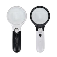 2 pcs Certificate CE ROHS Led Magnifier Glass (White) (190x83x28 mm) - Big Len 3X-75mm and Small Len 45X -22mm