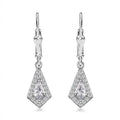 Moissanite Lever Back Earrings in Platinum Over Sterling Silver 1.00 ctw - Sticky add to cart bar