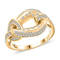 Clarte Harmony Collection Moissanite Ring in Vermeil YG Over Sterling Silver (Size 10.0) 0.35 ctw - Sticky add to cart bar