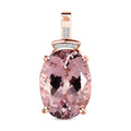 Luxoro 14K Rose Gold AAA Pink Morganite and G-H I2 Diamond Pendant 6.40 ctw - Sticky add to cart bar
