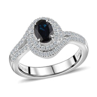 Luxoro 14K White Gold AAA Monte Belo Indicolite, Diamond (G-H, I2) (0.30 cts) Ring (Size 10.0) (4.35 g) 1.00 ctw
