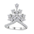 Moissanite (Pear 5x3mm) Ring in Platinum Over Sterling Silver (Size 6.0) 2.10 ctw - Sticky add to cart bar