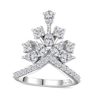 Moissanite (Pear 5x3mm) Ring in Platinum Over Sterling Silver (Size 6.0) 2.10 ctw