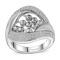 Moissanite 1.00 ctw Ring in Platinum Over Sterling Silver (Size 6.0)