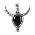 Artisan Crafted Thai Black Spinel Bull Head Pendant in Sterling Silver 11.75 ctw - Sticky add to cart bar
