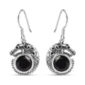 Artisan Crafted Thai Black Spinel Dragon Earrings in Sterling Silver 9.20 ctw - Sticky add to cart bar