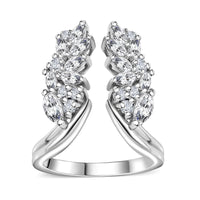 Moissanite 1.60 ctw Ring in Platinum Over Sterling Silver (Size 6.0)