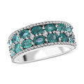 Kagem Zambian Emerald and White Zircon Ring in Platinum Over Sterling Silver 2.60 ctw - Sticky add to cart bar