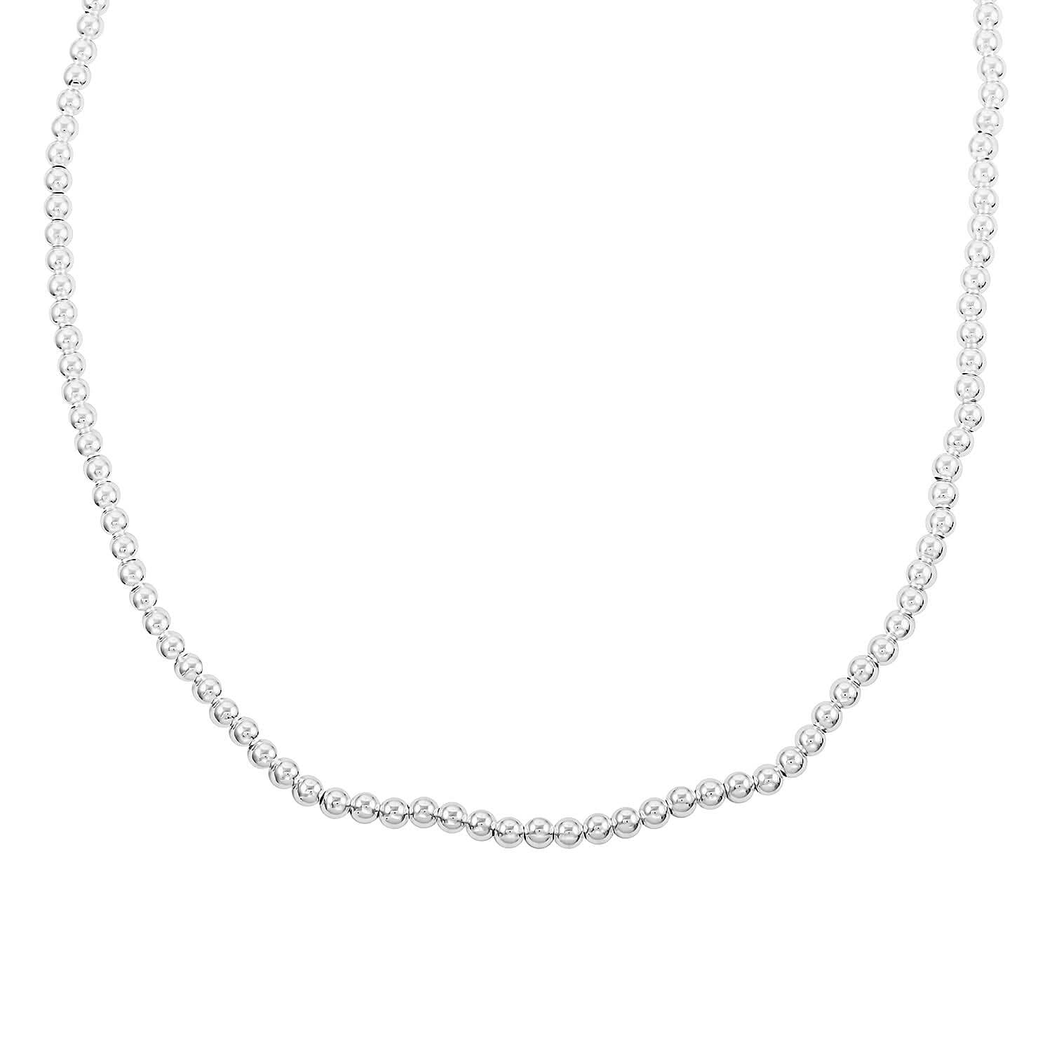 Sterling Silver Loose Bead Chain Necklace 20 Inches 24.8 Grams