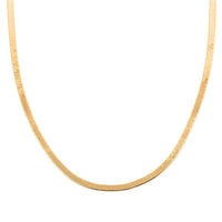 14K Yellow Gold Over Sterling Silver Herringbone Chain Necklace 20 Inches 10.3 Grams