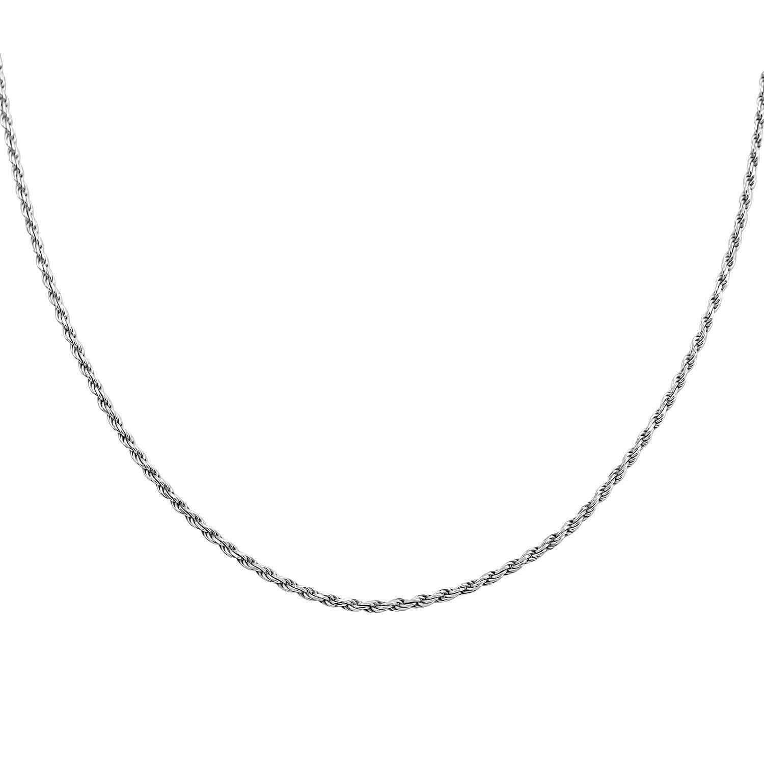 Sterling Silver Rope Chain Necklace 60 Inches 10.8 Grams