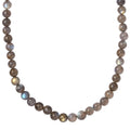 Malagasy Labradorite Beaded Necklace 18 Inches in Rhodium Over Sterling Silver 210.00 ctw - Sticky add to cart bar