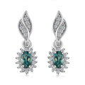 Indian Ocean Apatite and White Zircon Sunburst Earrings in Platinum Over Sterling Silver 0.85 ctw - Sticky add to cart bar