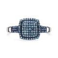 Blue Diamond (IR) Ring in Platinum Over Sterling Silver (Size 8.0) 0.50 ctw - Sticky add to cart bar