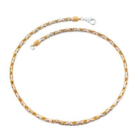Bali Legacy Borobudur 4x2.5mm Necklace in 22K Vermeil YG and Sterling Silver 38.54 Grams 20 Inches