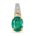 Iliana 18K Yellow Gold AAA Kagem Zambian Emerald and G-H SI Diamond Pendant without Chain 1.80 ctw - Sticky add to cart bar