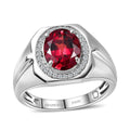 Rhapsody 950 Platinum AAAA Ouro Fino Rubellite and E-F VS Diamond Men's Ring (Size 10.0) 10.70 Grams 3.10 ctw - Sticky add to cart bar