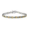 Epic Deal Sunfire Beryl, Blue Zircon Tennis Bracelet in Platinum Over Sterling Silver (6.50 In) 15.40 ctw - Sticky add to cart bar