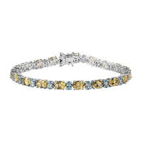 Epic Deal Sunfire Beryl, Blue Zircon Tennis Bracelet in Platinum Over Sterling Silver (6.50 In) 15.40 ctw