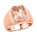 Luxoro 10K Rose Gold AAA Marropino Morganite, Diamond (G-H, I2) Men's Ring (Size 10.0) (7.20 g) 4.65 ctw - Sticky add to cart bar