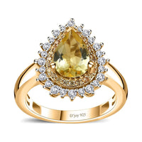 Sunfire Beryl, Multi Gemstone Ring in Vermeil YG Over Sterling Silver (Size 10.0) 1.65 ctw