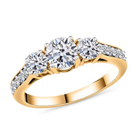 Lab Grown Diamond (F-G, VS) Ring in Platinum Over Sterling Silver (Size 8.0) 1.50 ctw