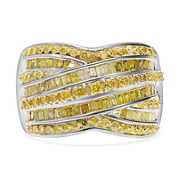 TLV Blue Diamond (IR) Criss Cross Ring in Platinum Over Sterling Silver (Size 10.0) 1.00 ctw