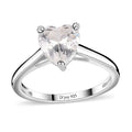 Simulated Diamond Heart Ring in Sterling Silver (Size 10.0) 2.00 ctw - Sticky add to cart bar