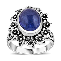 Bali Legacy Tanzanite Floral Ring in Sterling Silver (Size 10.0) 4.80 ctw