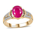 Epic Deal Luxoro 10K Yellow Gold Premium John Saul Ruby, Natural Champagne and White Diamond (0.25 cts) Ring (Size 7.0) 2.50 ctw - Sticky add to cart bar
