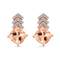 Luxoro AAA Marropino Morganite and G-H I2 Diamond 2.70 ctw Earrings in 10K Rose Gold - Sticky add to cart bar