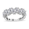 Moissanite (Oct 5x3mm) Ring in Platinum Over Sterling Silver (Size 10.0) 2.65 ctw - Sticky add to cart bar