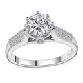 Moissanite (Rnd 7mm) Ring in Platinum Over Sterling Silver (Size 10.0) 1.50 ctw - Sticky add to cart bar
