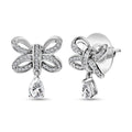 Moissanite Bow Earrings in Platinum Over Sterling Silver 1.30 ctw - Sticky add to cart bar