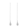 Sterling Silver Long Dangle Drop Chain Earrings (2.10 g) - Sticky add to cart bar