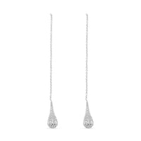 Sterling Silver Long Dangle Drop Chain Earrings (2.10 g)