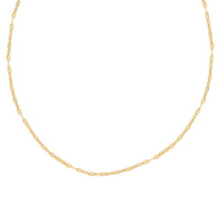 14K Yellow Gold Over Sterling Silver Oval Daisy Chain Necklace 24 Inches 3 Grams