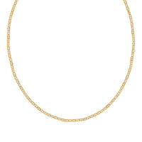 14K Yellow Gold Over Sterling Silver Round Mariner Chain Necklace 24 Inches 2.70 Grams