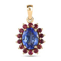 Luxoro Premium Tanzanite and Ofiki Rubellie 1.65 ctw Patriotic Pride Pendant without Chain in 10K Yellow Gold - Sticky add to cart bar