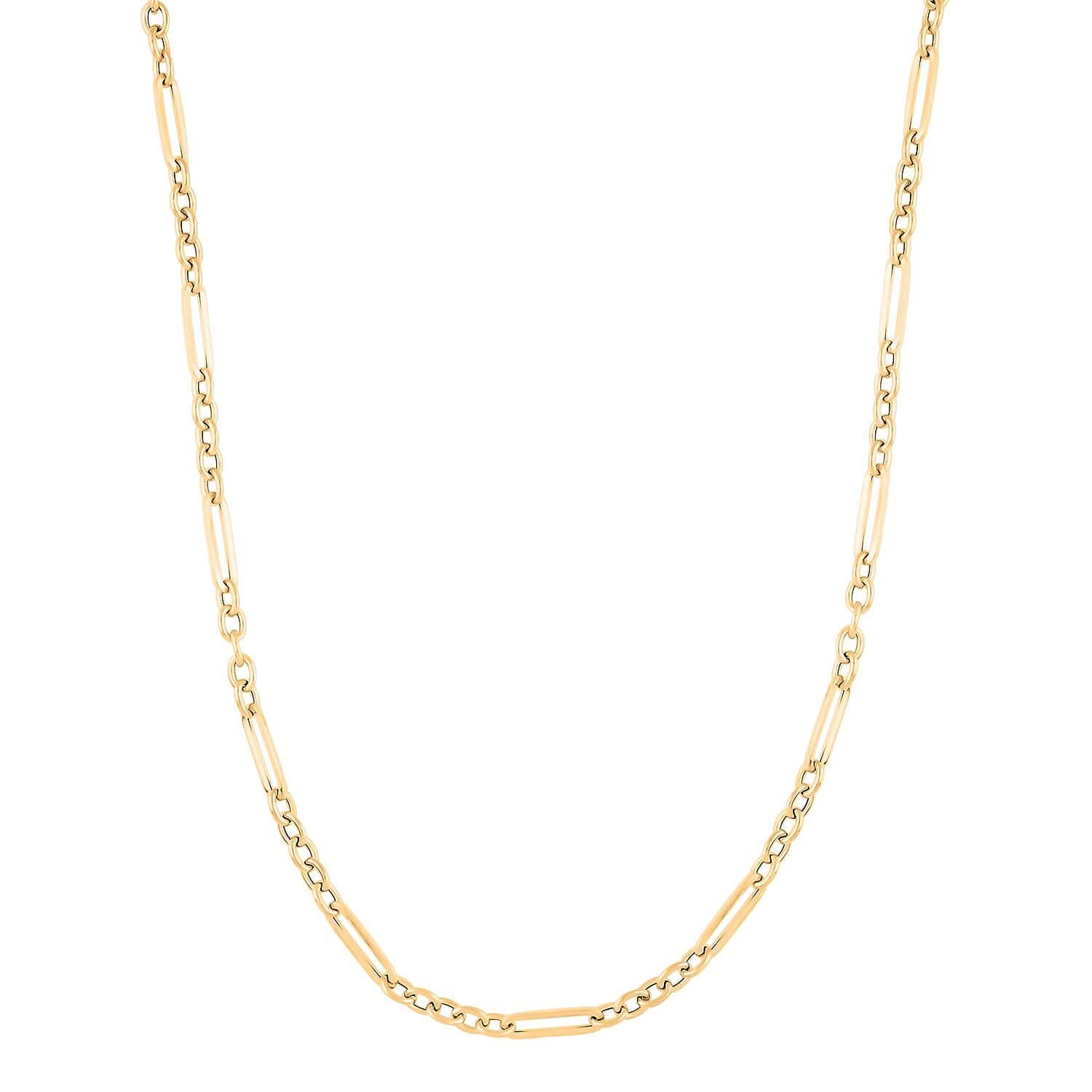 Italian 10K Yellow Gold T-Bar Necklace 20 Inches 4.40 Grams