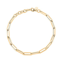 Italian 10K Yellow Gold Paperclip Bracelet (7-8In) 1.60 Grams