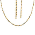 Italian 10K Yellow Gold Concave Mirror Oval Rolo Necklace 22 Inches 10.58 Grams - Sticky add to cart bar