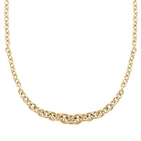 Italian Graduated Oval Rolo Necklace in 10K Yellow Gold 6.95 Grams 18-20 Inches