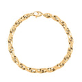 Italian 10K Yellow Gold Faceted Torchon Bracelet (8.50 In) 6 Grams - Sticky add to cart bar