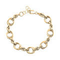 Riflessi Oro Italian 10K Yellow Gold Figaro Rope Bracelet (7-8In) 6.2 Grams - Sticky add to cart bar